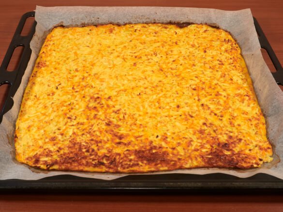 Golden Baked Zucchini Roll Base with Carrot and Parmesan